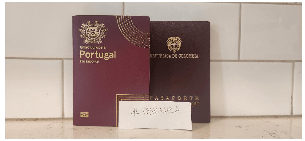 Portuguese and Colombian passports