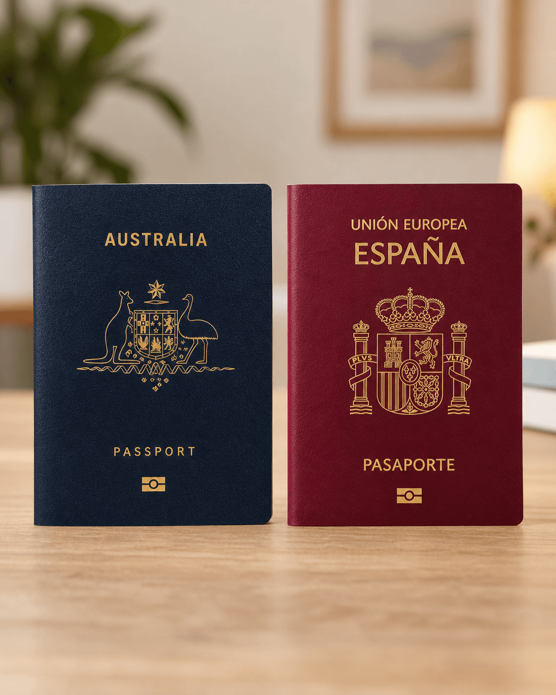Australian and Spanish passports